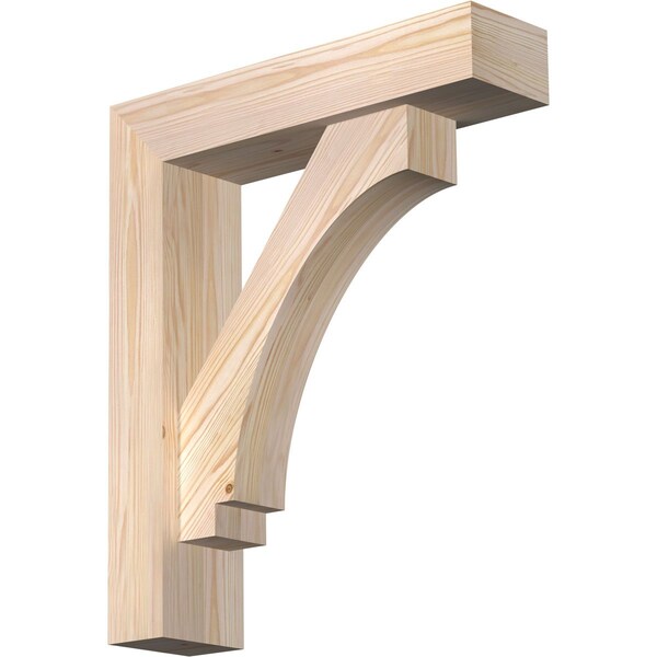 Ekena Millwork Imperial Block Smooth Bracket w/ Offset Brace, Douglas Fir, 5 1/2"W x 22"D x 26"H BKT0604X22X26IMP05SDF - main